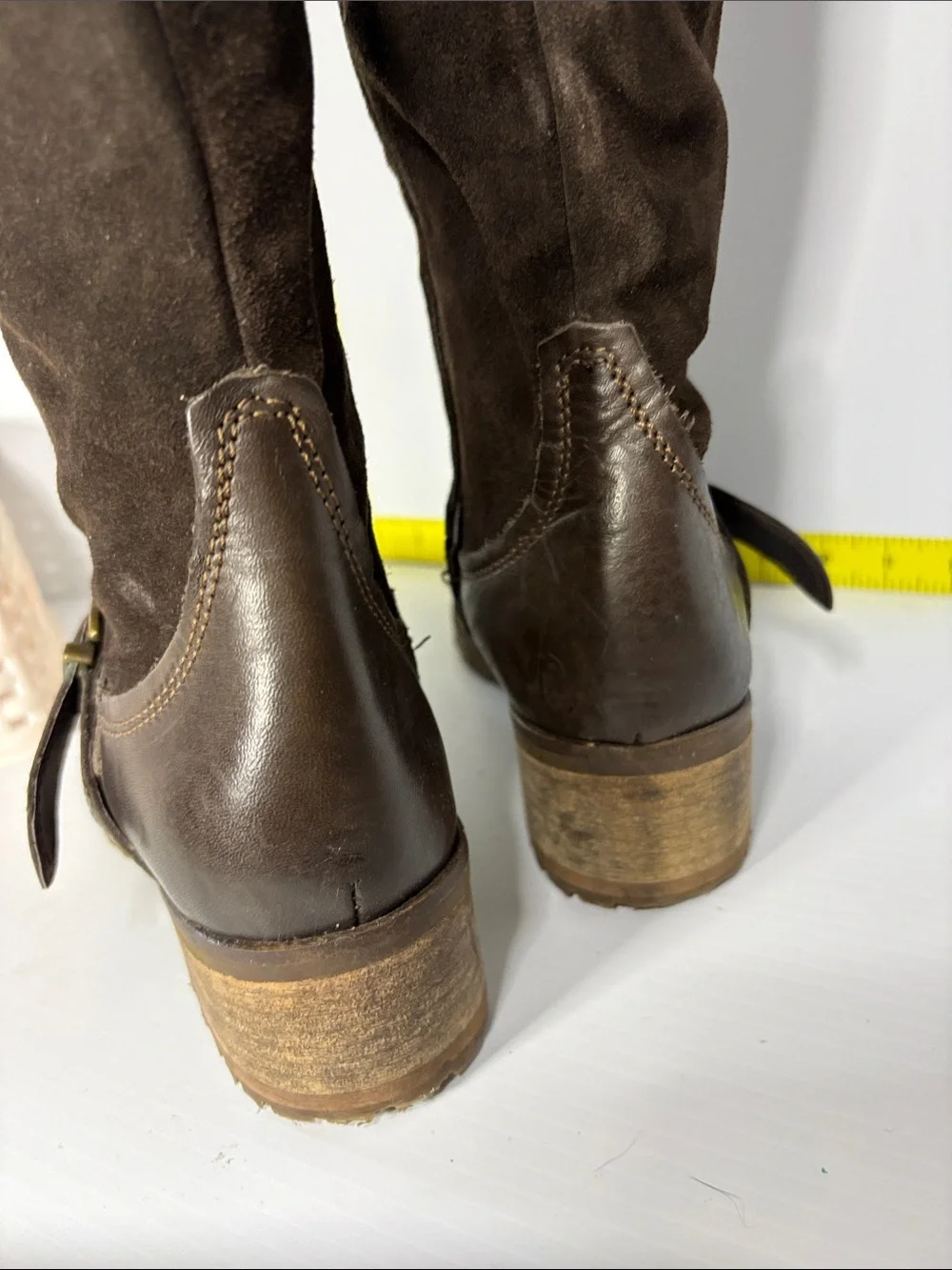 Fabianelli size 38 Women's Brown Leather & Suede Knee-High Riding Boots. Box 27
